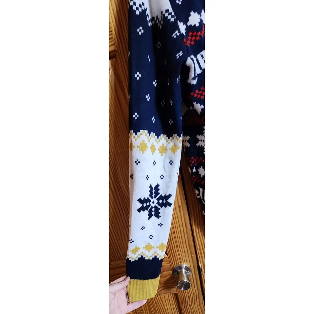 Miller Lite Ugly Christmas Sweater Men Holiday Fair Isle Snow Globe Beer Graphic